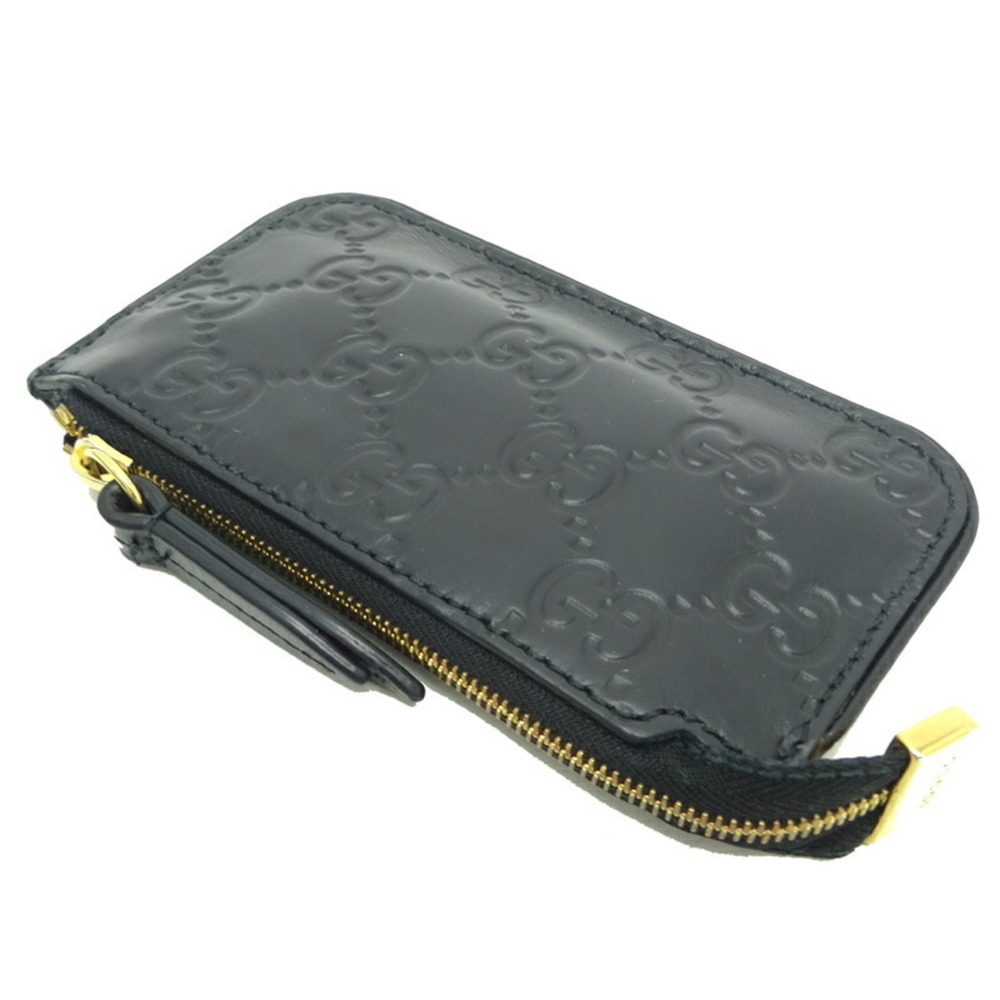 Gucci Coin Case Women's and Men's 447964 Striped Leather Black - Picture 4 of 9